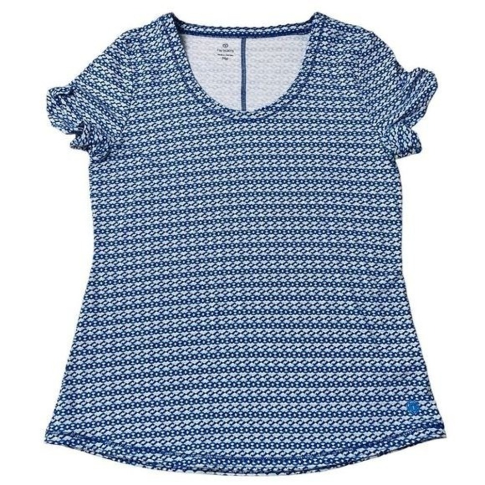 Talbots Blue Basic Top Tee Medium Petite Short Sl… - image 1